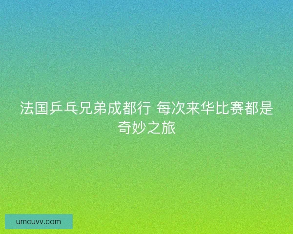 法国乒乓兄弟成都行 每次来华比赛都是奇妙之旅